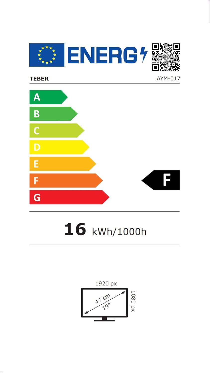 TEBER. Smart TV de 18,5 Pulgadas - 12v/24v/230v - Android 11 - Full HD. Gran resolución 1920x1080. DVB-S2/C/T2/T. para autocaravanas, cocinas, dormitorios, Campers, Barcos, Camiones (19").