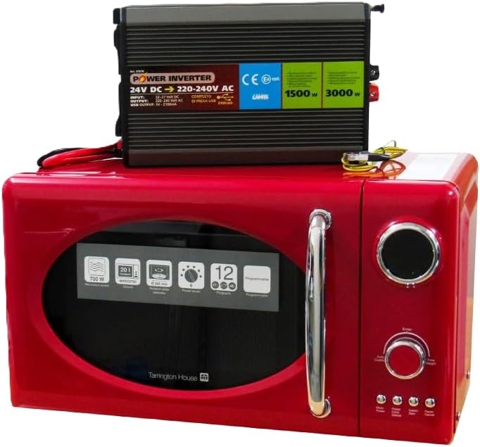 MICROONDAS 20L CON TRANSFORMADOR 1500W 24V PARA CAMION