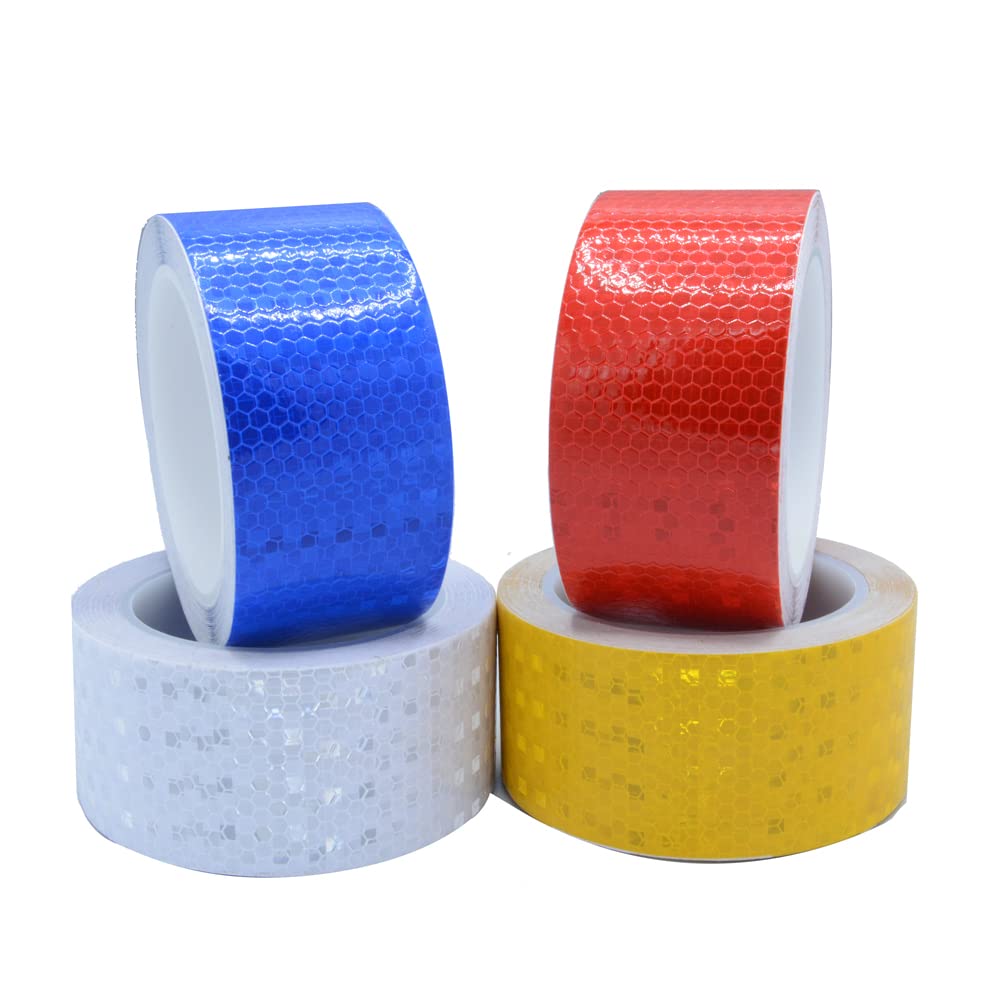 YXSF Cinta reflectante fluorescente amarilla, Cinta reflectante Adhesivo 5 cm × 10 m, Cinta reflectante impermeable autoadhesiva al aire libre de alta visibilidad, adecuada para vehículos