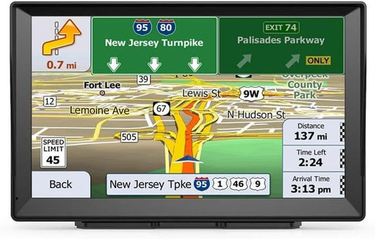 VRTYVEYBB Navegador GPS 9 Pulgadas Camión GPS Conductores Comerciales Para Europa Reino Unido Francia 8G+256M Gran Pantalla Táctil Mapas Offline Actualizaciones de por Vida Guía de Voz Multi-Idioma