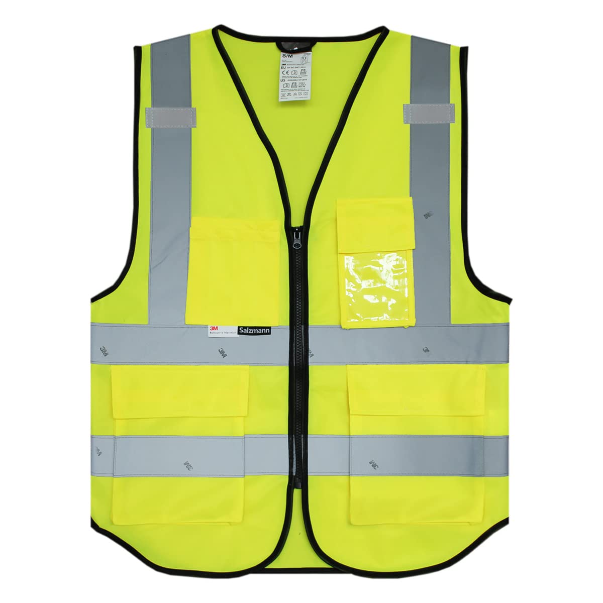 Salzmann Chaleco de Seguridad - Chaleco de Trabajo Multibolsillos - Hecho con cinta reflectante 3M
