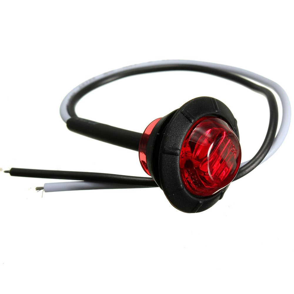 Ricoy - Luz LED redonda de 3/4 pulgadas para marcador delantero y trasero, impermeable, 12 V, para coche o camión (10 Blanco + 10 Amarillo +10 rojo)