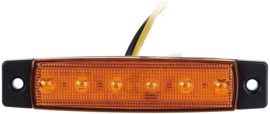 YUK 10 luces LED laterales de,6 luces LED para señalización de remolque, para camiones, luz de marcador, ámbar, luz de marcador lateral trasera, luces de señalización de cabina de camión, (amarillo)