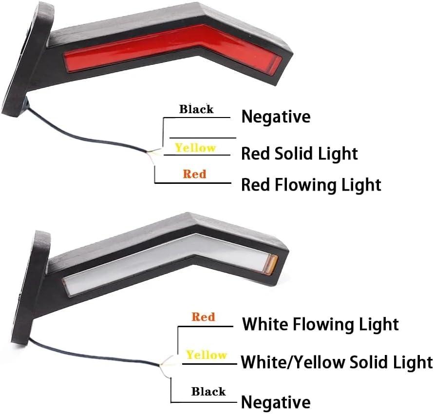 NEWFUN 12-24V LED Luces Indicadoras Laterales, Luces Laterales, Luces de Posición para Remolques de Camiones, Camiones de Remolque, Short Haul, Luces Indicadoras Laterales para GM Truck Benders