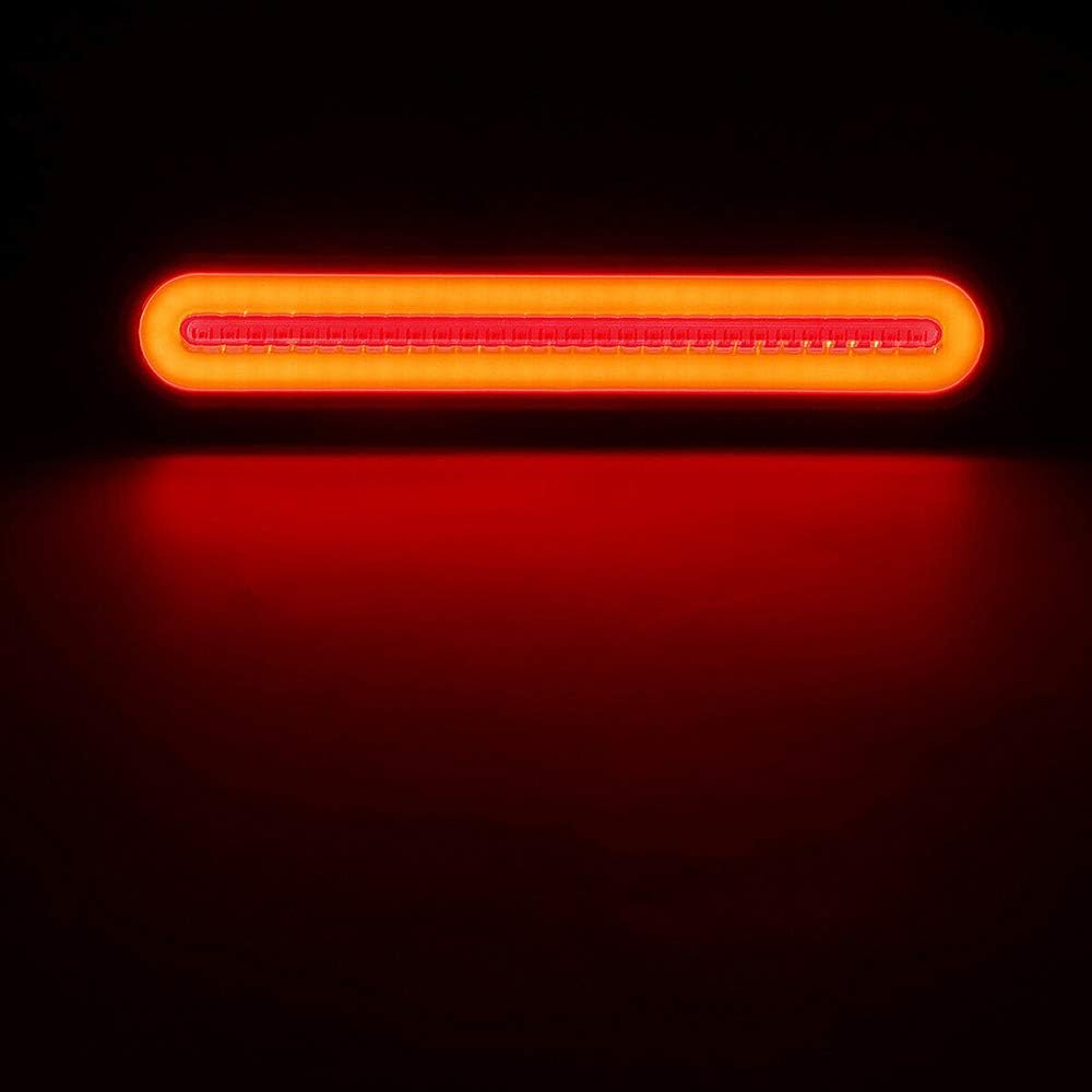 GSRECY Amarillo y rojo 100 LED Detener dinámico Fluir Señal de giro Freno Luz trasera Luz trasera Trailer Camión Camión (Paquete de 2)