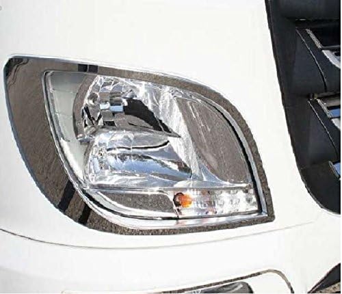 VNVIS 2 faros de acero inoxidable rodean decoraciones para camiones XF 106 Euro6 espejo pulido accesorio