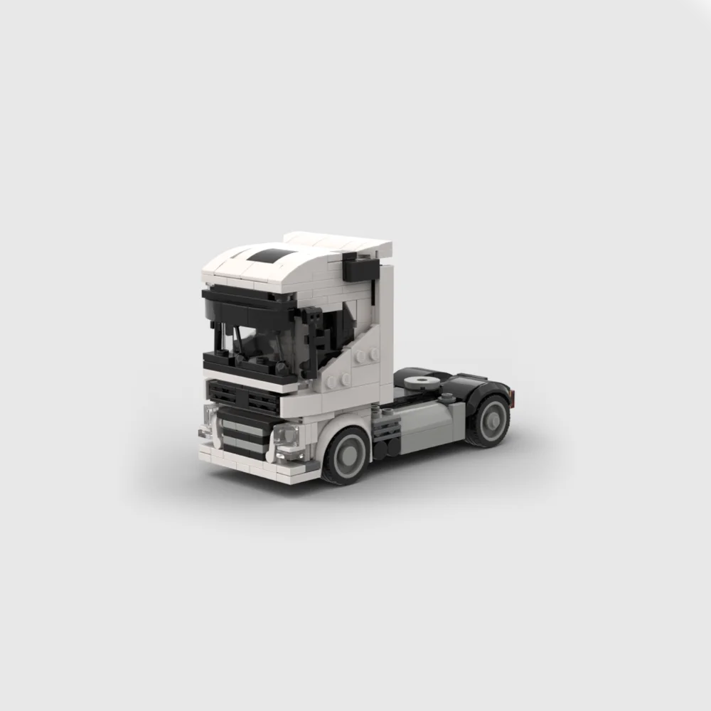 MOC spot car mobilization mechanical crane truck head truck trailer tail car building blocks toy children's Christmas holiday gi