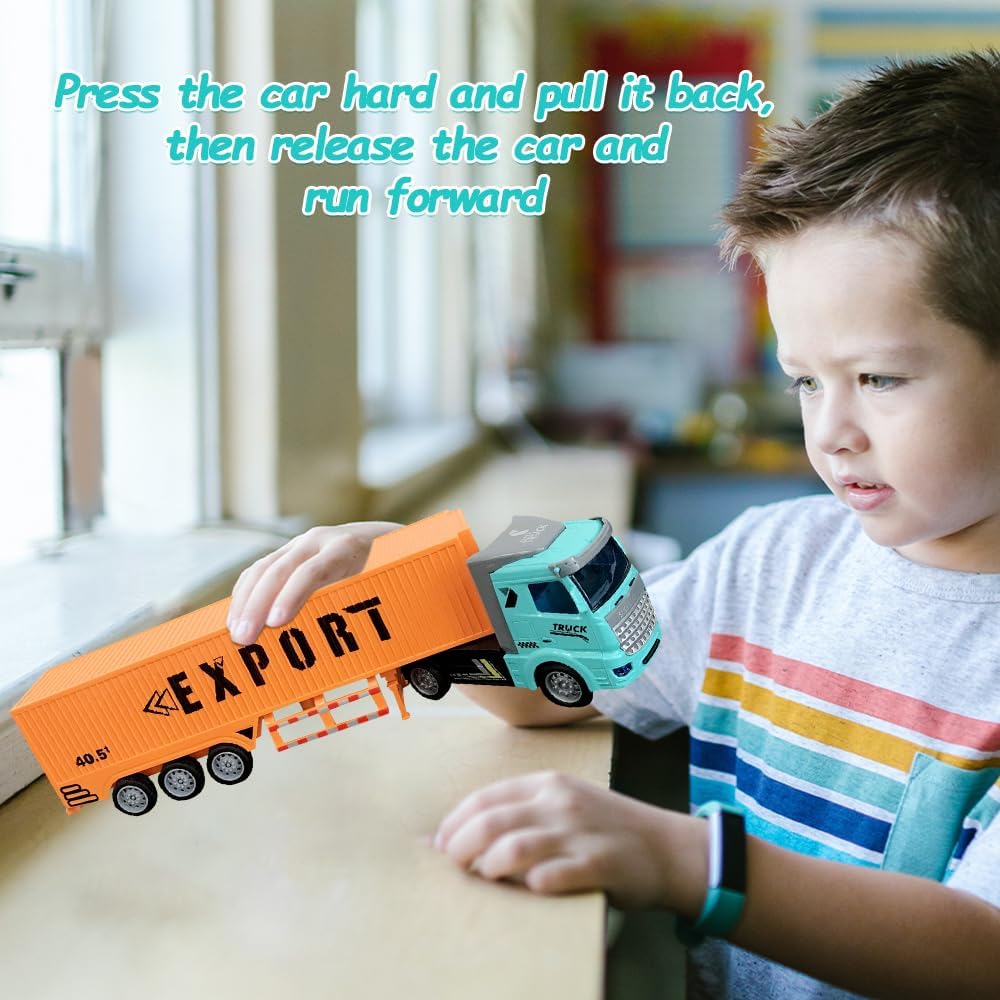 Camión volquete de Juguete, Camión Contenedor Transporter de Juguetes, Camiones de Juguete para Niños Grande Modelos de Coche Juguete Metal Vehículo de Construcción de Juguete Regalos para Niños Niñas