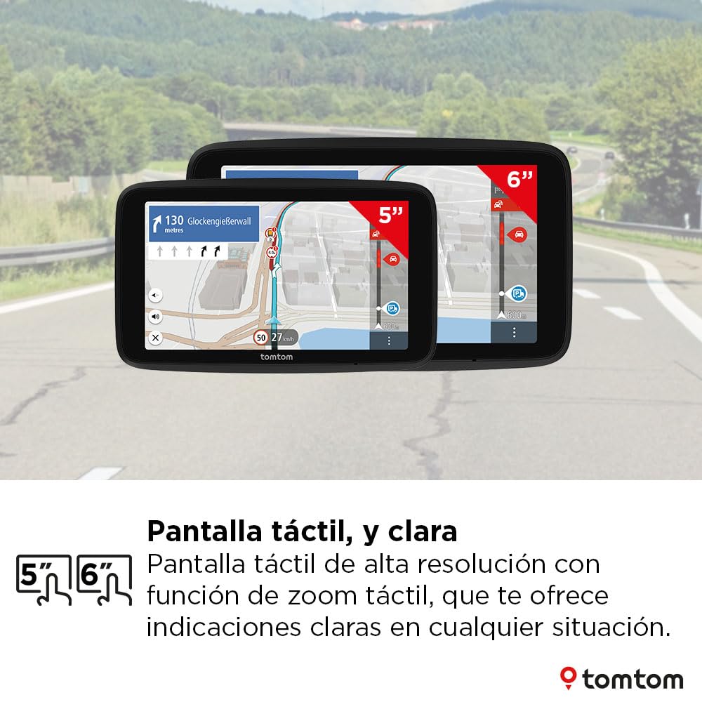 TomTom navegador para camion GO Professional 2.ª generación (con pantalla táctil capacitiva de 6" y mapas de Europa, información de tráfico a tiempo real.Ideal para camiones,buses y vehículos grandes)