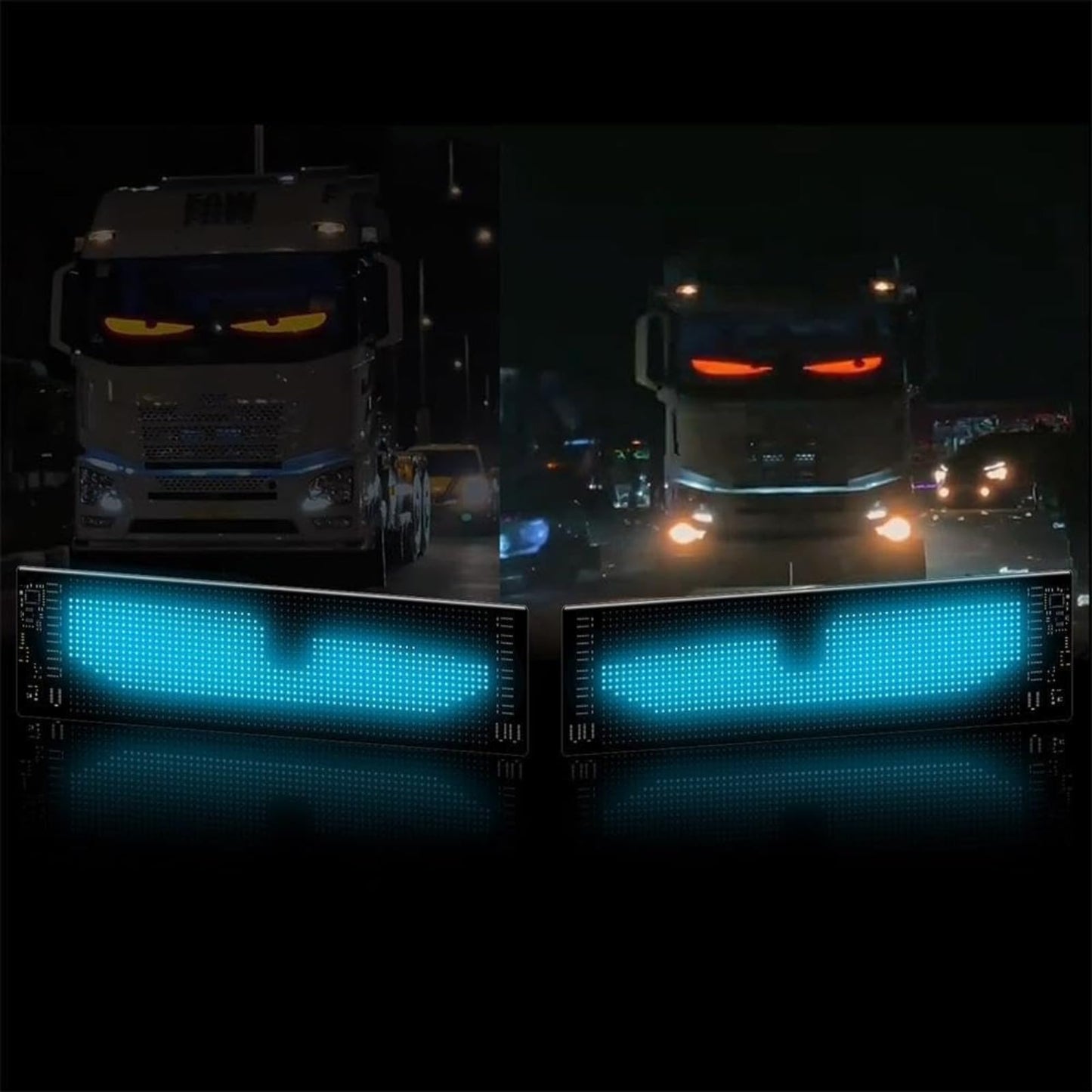 Luz de ojos de diablo para coches, gran pantalla de luces LED dinámicas de ojo de diablo, luces led para coche,luces led ,cochepantalla LED programable para coche, letreros de luz de ojos de diablo p