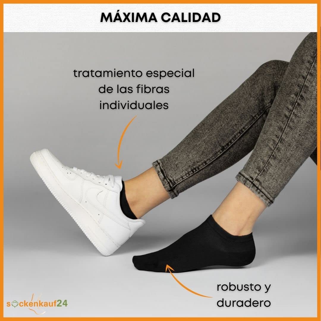 sockenkauf24 10 Pares Calcetines Tobilleros Hombre Mujer Calcetines Cortos Algodón Transpirables