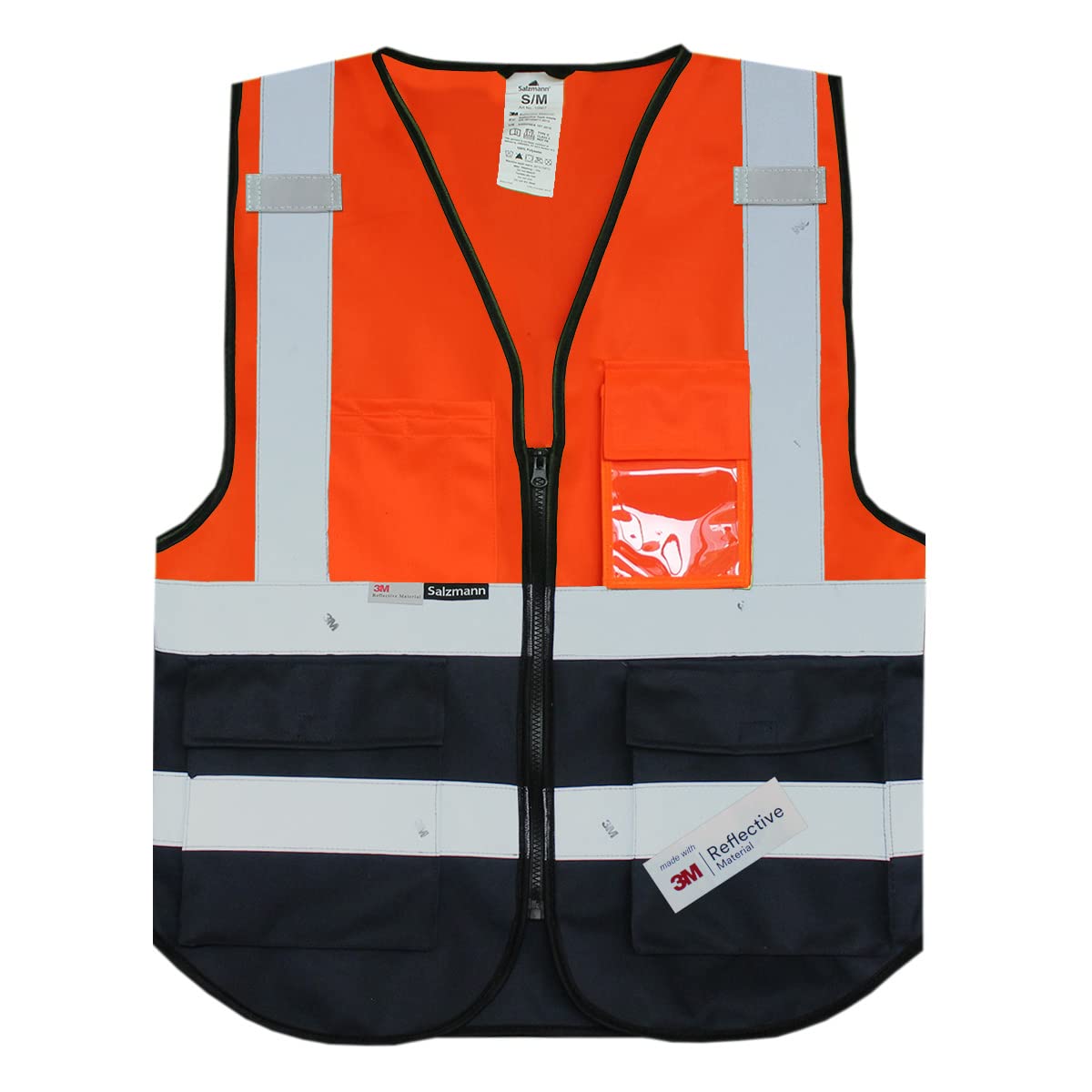 Salzmann Chaleco de Seguridad - Chaleco de Trabajo Multibolsillos - Hecho con cinta reflectante 3M