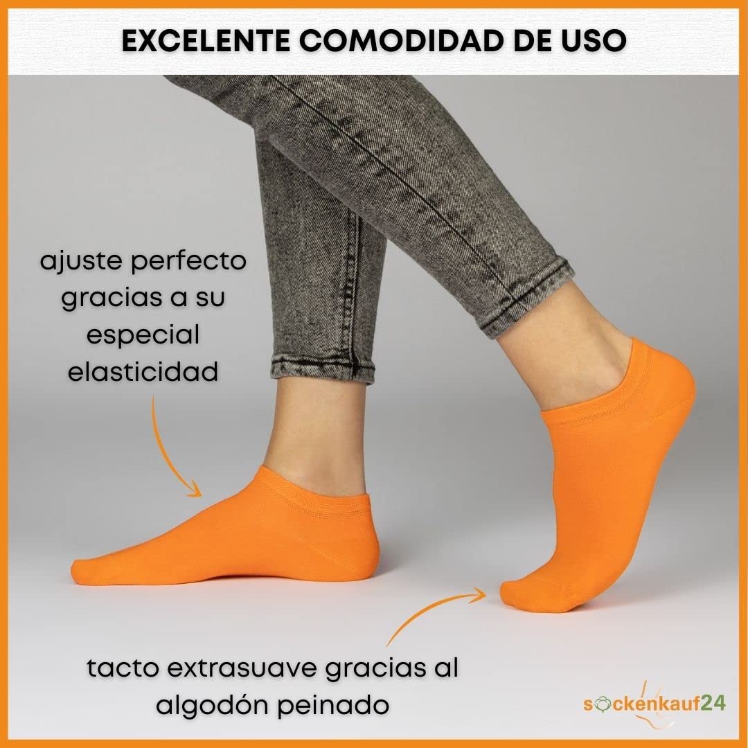 sockenkauf24 10 Pares Calcetines Tobilleros Hombre Mujer Calcetines Cortos Algodón Transpirables