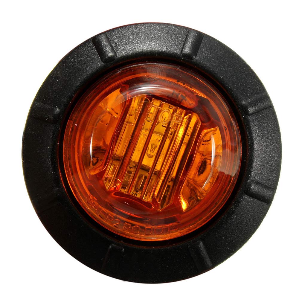 Ricoy - Luz LED redonda de 3/4 pulgadas para marcador delantero y trasero, impermeable, 12 V, para coche o camión (10 Blanco + 10 Amarillo +10 rojo)
