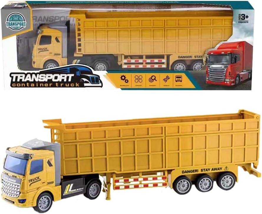 Camión volquete de Juguete, Camión Contenedor Transporter de Juguetes, Camiones de Juguete para Niños Grande Modelos de Coche Juguete Metal Vehículo de Construcción de Juguete Regalos para Niños Niñas