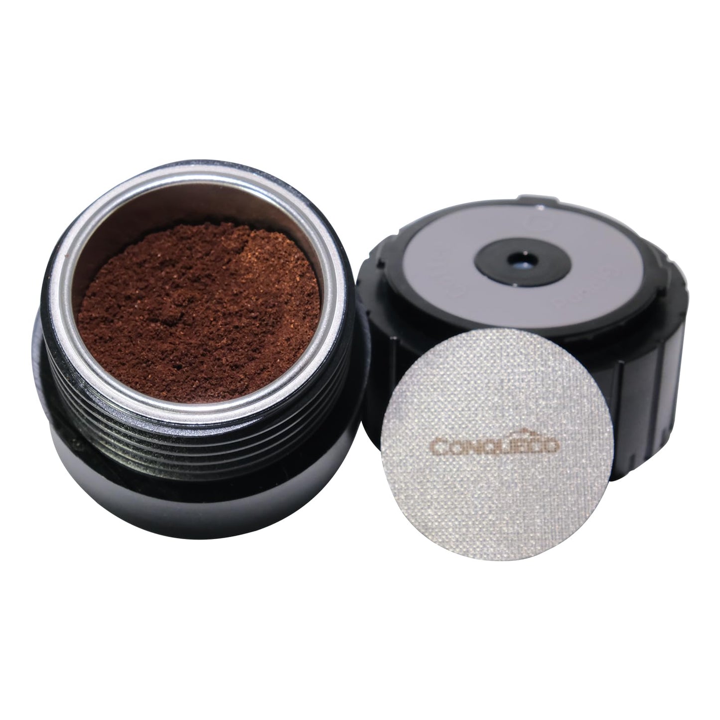 CONQUECO Cafetera Portátil con Cápsula de Espresso - 12V Máquina de Café Electrica con Batería - para Coche Camión y Viajes - Compatible con Cápsulas Originales Nespresso y Cápsula L'or