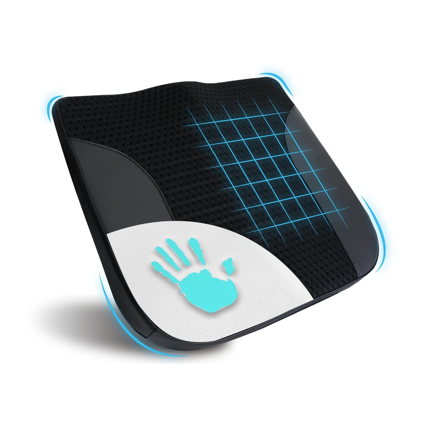 Cojín de asiento de coche: cómodo cojín de espuma viscoelástica para conducir, para aliviar el dolor de ciática, tahone, cojín de asiento para coche, camión, oficina, silla de ruedas, cuero y malla 4D