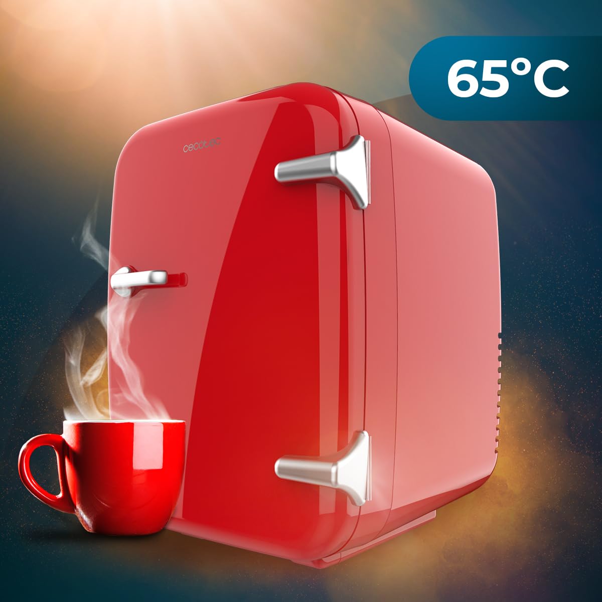 Cecotec Mini Nevera Bolero MiniCooling Río White 4L. Funcionamiento 12V-220V, Compatible coche y caravanas, Función enfriamiento y calentamiento, Rango temperatura 5-65º, Transporte fácil