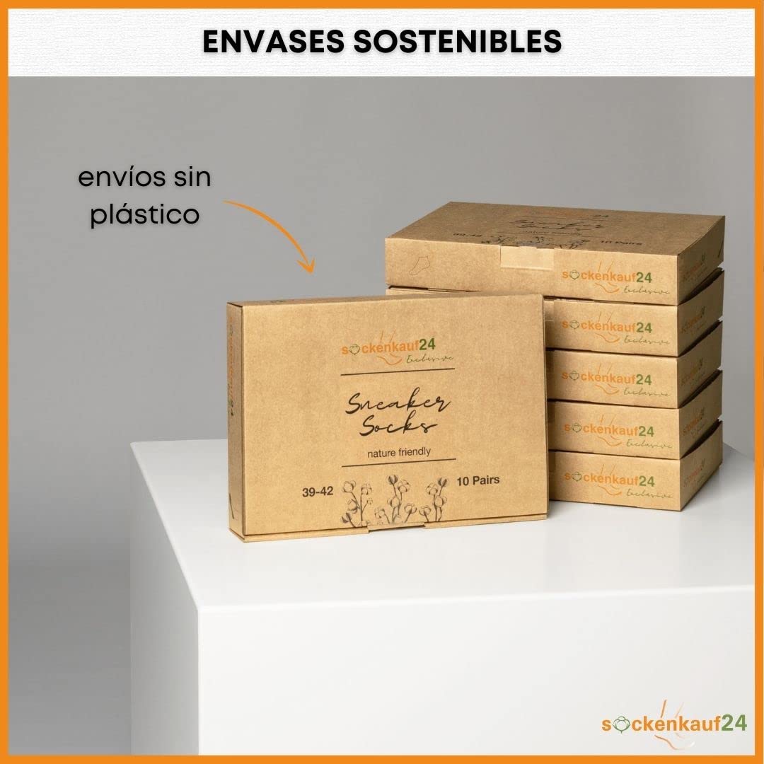 sockenkauf24 10 Pares Calcetines Tobilleros Hombre Mujer Calcetines Cortos Algodón Transpirables