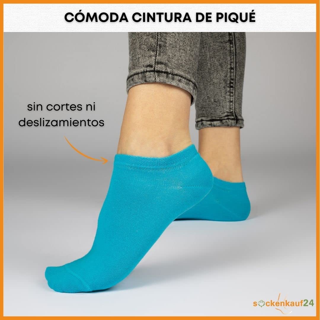 sockenkauf24 10 Pares Calcetines Tobilleros Hombre Mujer Calcetines Cortos Algodón Transpirables