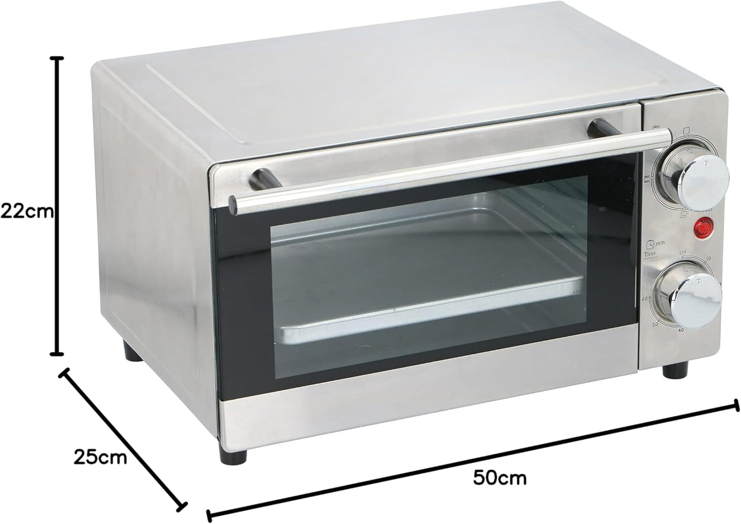All Ride Horno - Horno de 24 v Camion - Mini Horno para Viajes en Camión o Caravana - 300 Vatios - 9 Litros - Acero Inoxidable