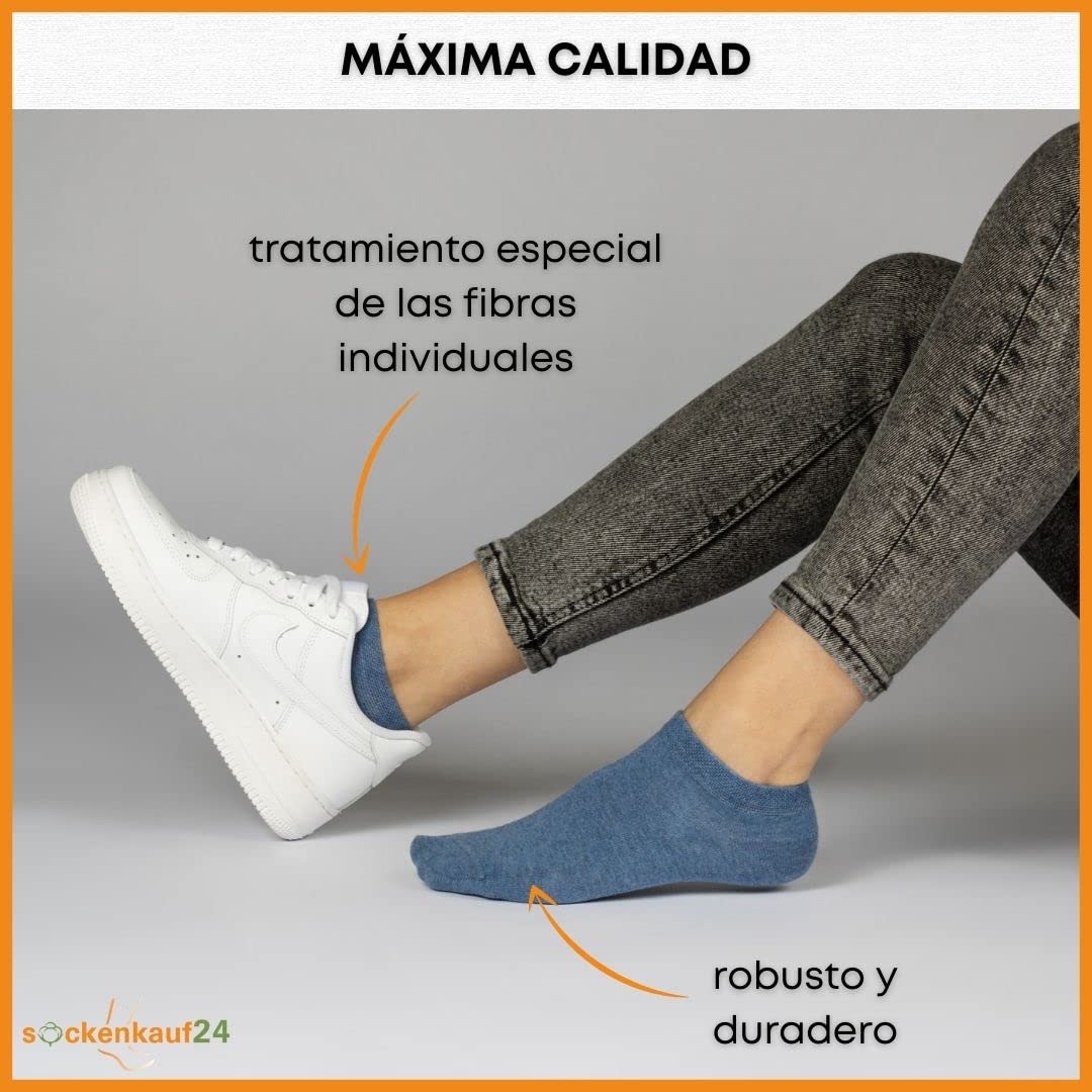 sockenkauf24 10 Pares Calcetines Tobilleros Hombre Mujer Calcetines Cortos Algodón Transpirables