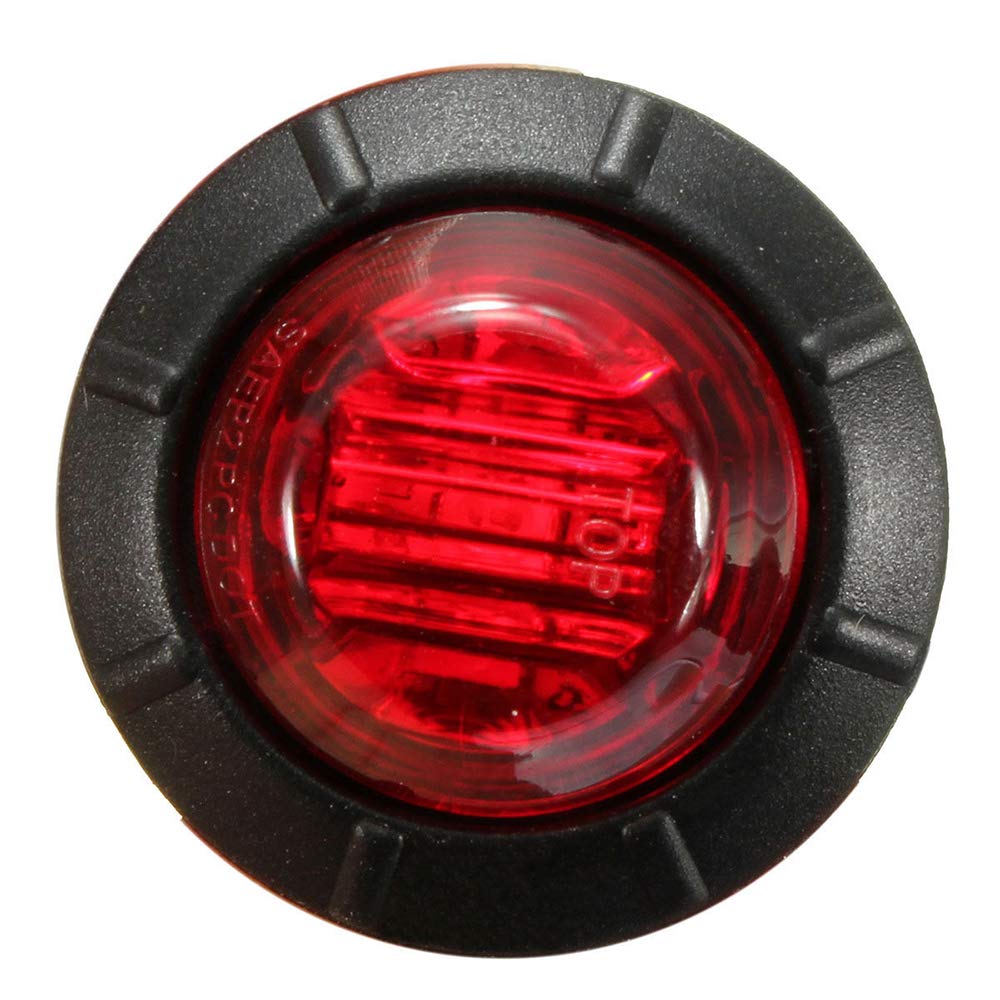 Ricoy - Luz LED redonda de 3/4 pulgadas para marcador delantero y trasero, impermeable, 12 V, para coche o camión (10 Blanco + 10 Amarillo +10 rojo)