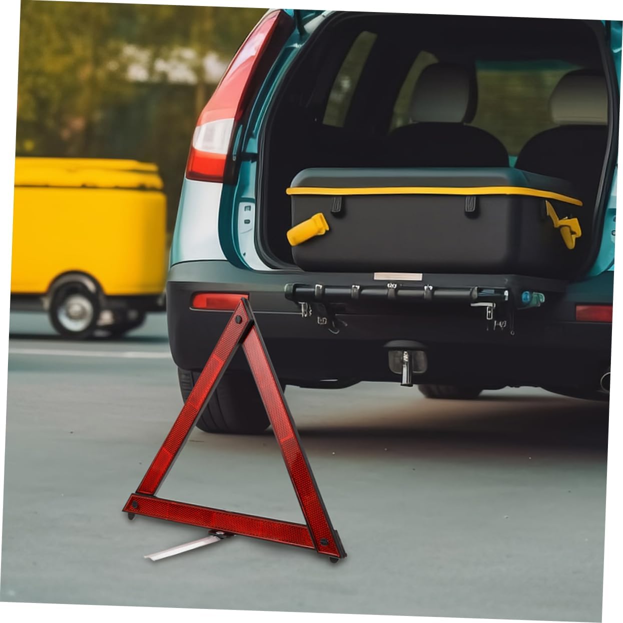 DINHEAROM Kit De 5 Triángulos De Advertencia Reflectantes Para Coche Camiones Señales De Precaución Emergencia