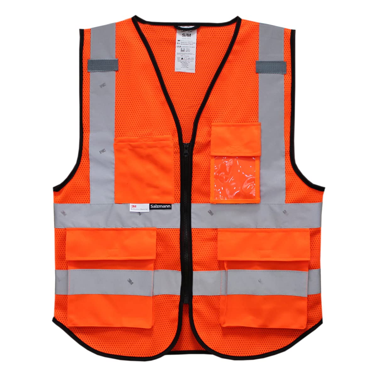Salzmann Chaleco de Seguridad - Chaleco de Trabajo Multibolsillos - Hecho con cinta reflectante 3M