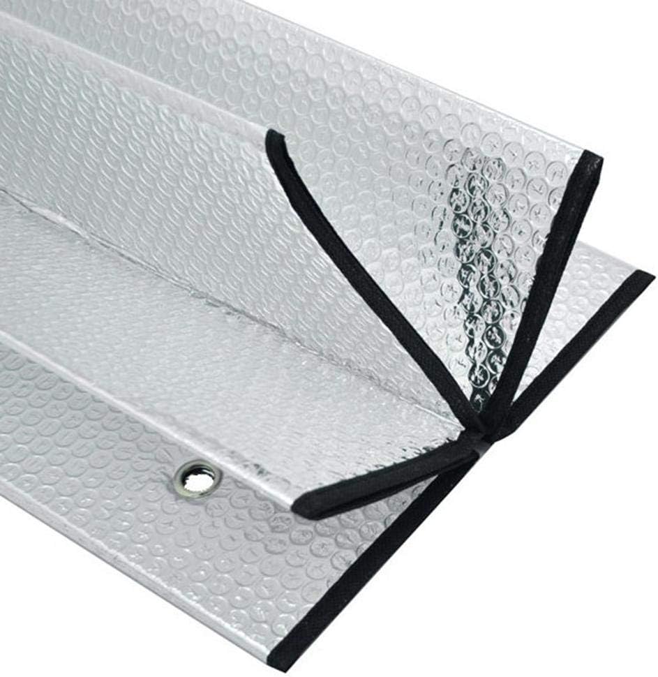 Childlike Sombrilla De Coche De Película Plegable De Aluminio Plateado De Doble Cara Protector De La Cubierta del Parabrisas Delantero Automático para Camión/Automóvil/Autobús - 220 X 70 cm