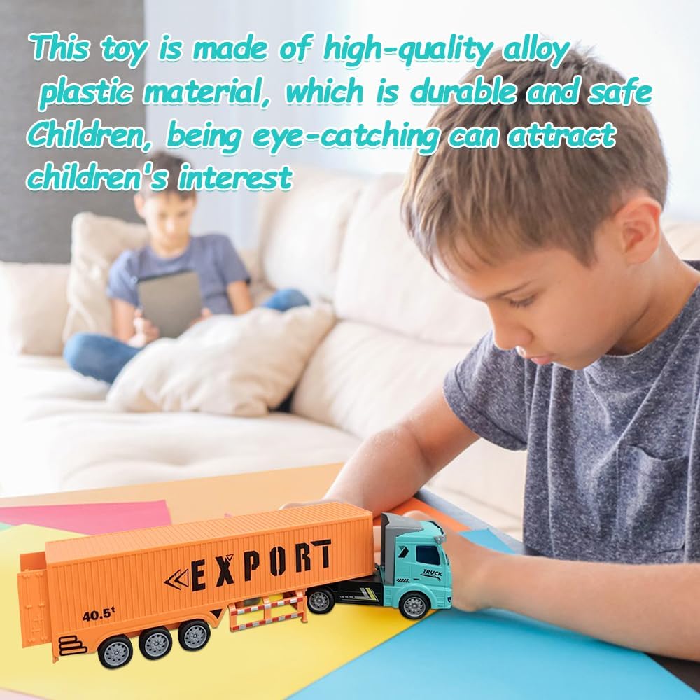 Camión volquete de Juguete, Camión Contenedor Transporter de Juguetes, Camiones de Juguete para Niños Grande Modelos de Coche Juguete Metal Vehículo de Construcción de Juguete Regalos para Niños Niñas