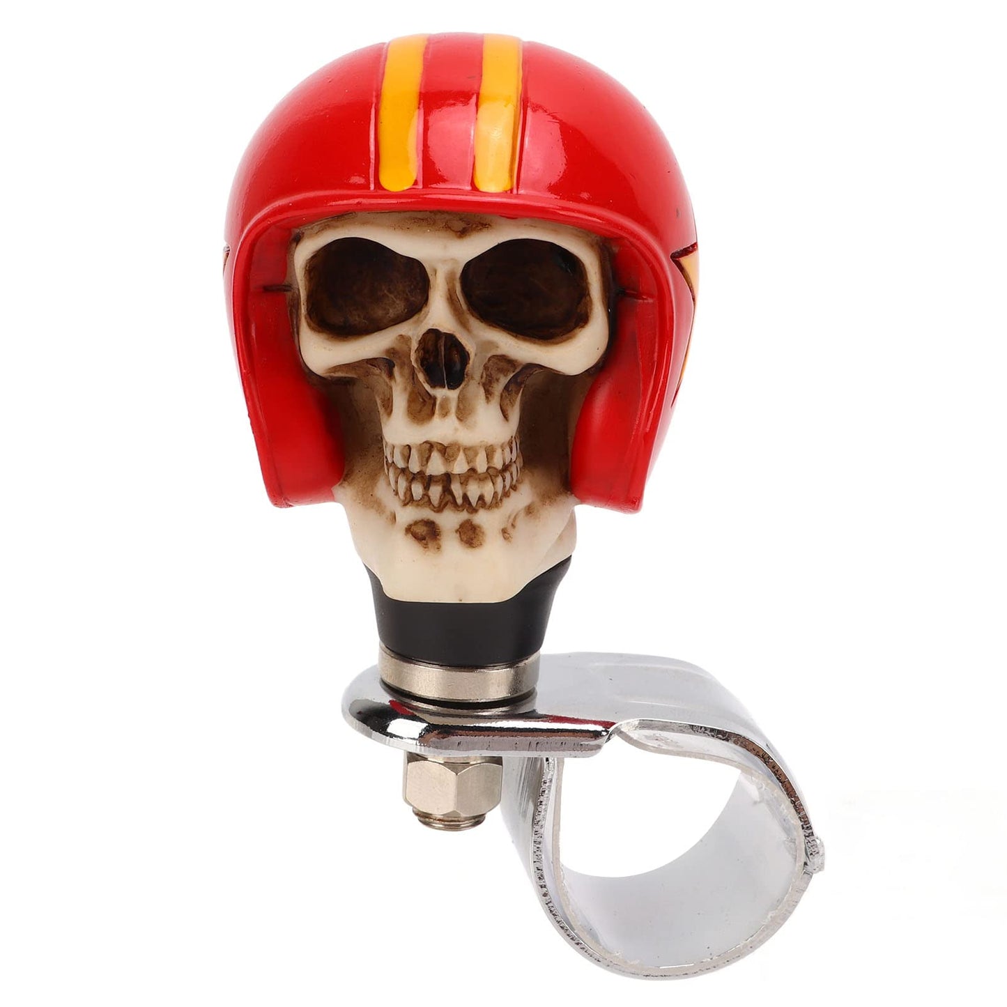 Rueda Giratoria para Volante de Calavera, Perilla Giratoria para Volante de 3 Cm, Rueda Giratoria con Forma de Calavera para Coches, Camiones, Tractores y Barcos (Rojo)