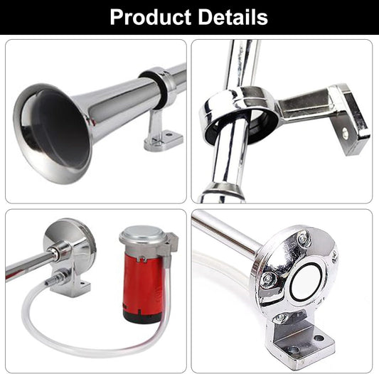 Cerioll Bocina De Camión De 12V 150db, Bocina De Aire Con Kit De Compresor, Air Horn, Universal Loud Horn, Para Camión, Barco, Tren, Barco Etc (Plata)