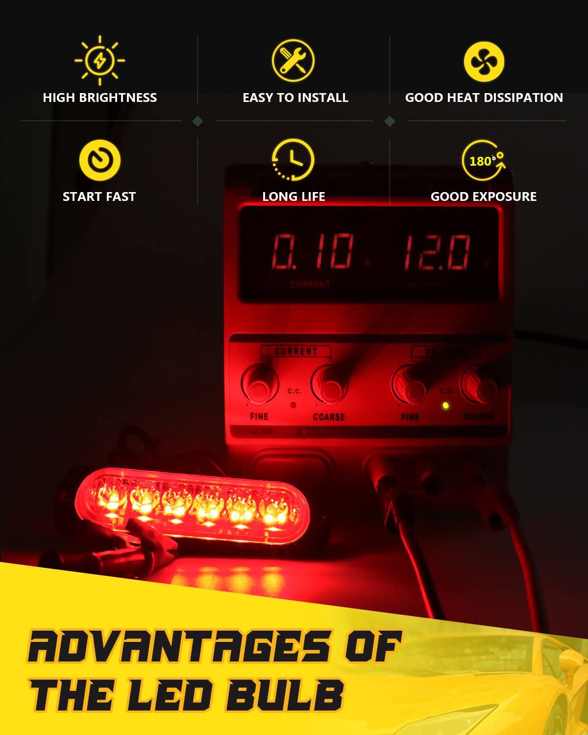 DEFVNSY - Paquete de 4-6 LED Marcador lateral blanco ámbar 12V-24V DC Marcador lateral de camión de coche Luz indicadora Barra de luz Luz de separación Luces estroboscópicas para remolque