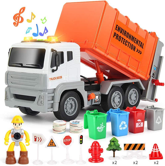 Anby families Camion Basura de Juguete con Luces y Sonidos,Juguete Niño 4 Años,Vehiculos Camión Juguete Regalo para Niños Niña…