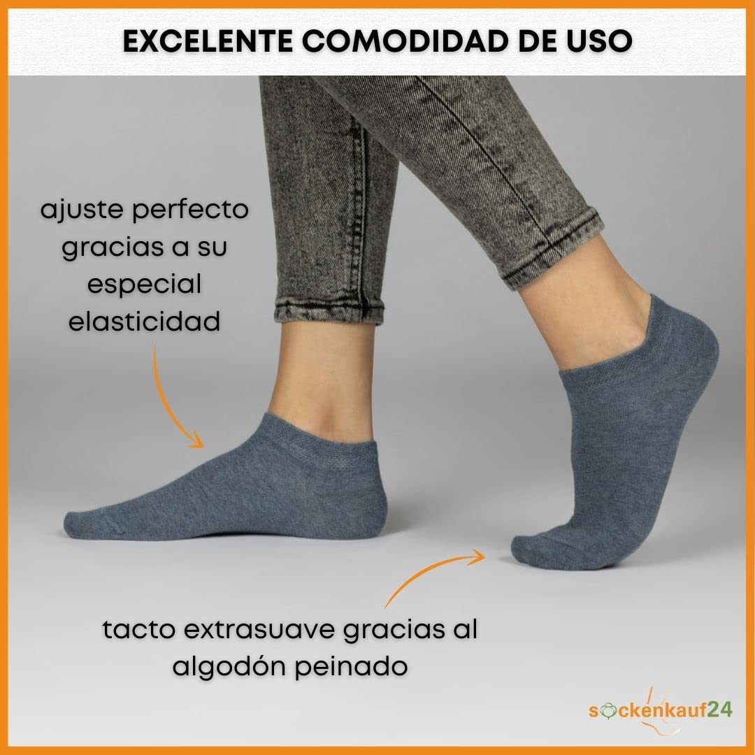 sockenkauf24 10 Pares Calcetines Tobilleros Hombre Mujer Calcetines Cortos Algodón Transpirables