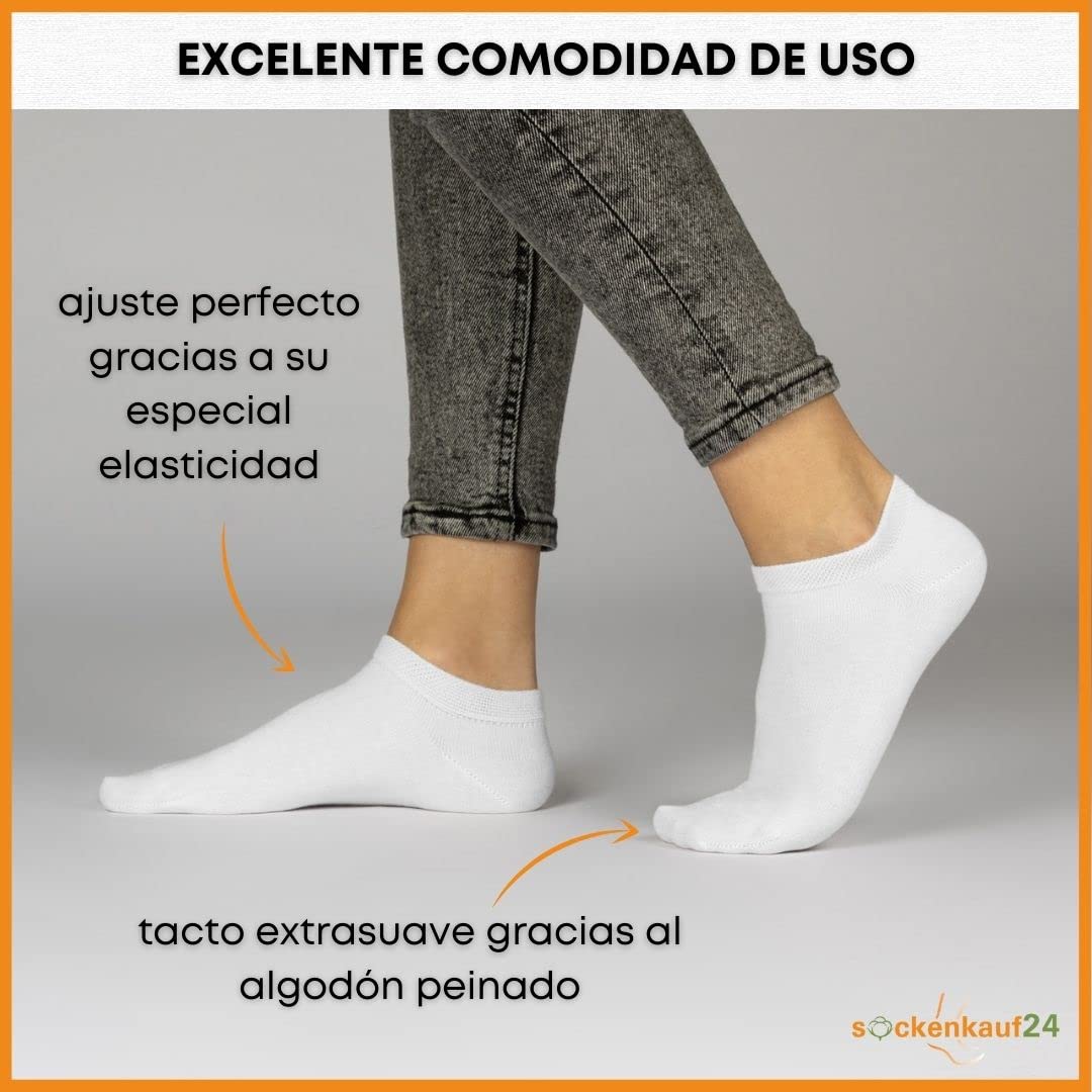 sockenkauf24 10 Pares Calcetines Tobilleros Hombre Mujer Calcetines Cortos Algodón Transpirables