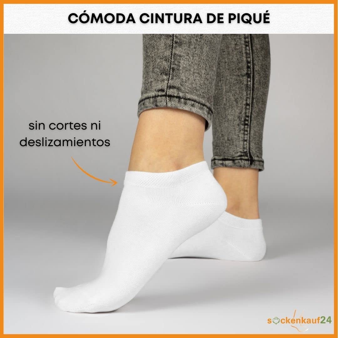 sockenkauf24 10 Pares Calcetines Tobilleros Hombre Mujer Calcetines Cortos Algodón Transpirables