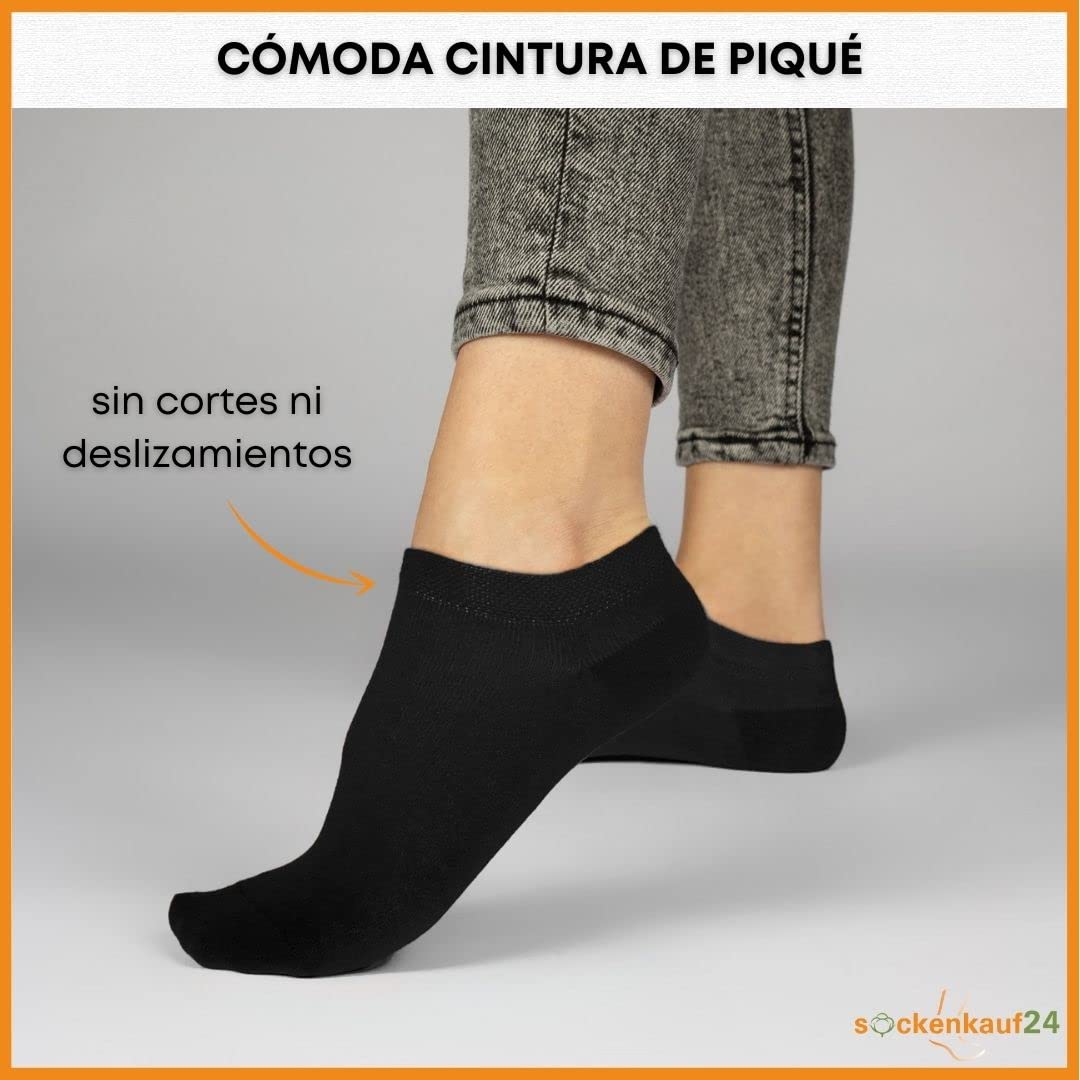 sockenkauf24 10 Pares Calcetines Tobilleros Hombre Mujer Calcetines Cortos Algodón Transpirables