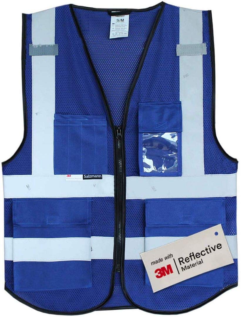 Salzmann Chaleco de Seguridad - Chaleco de Trabajo Multibolsillos - Hecho con cinta reflectante 3M