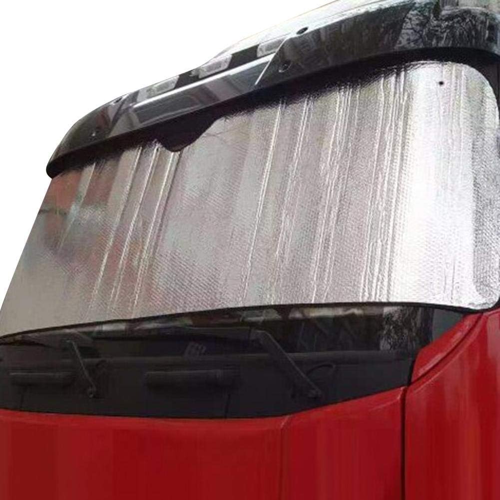 Childlike Sombrilla De Coche De Película Plegable De Aluminio Plateado De Doble Cara Protector De La Cubierta del Parabrisas Delantero Automático para Camión/Automóvil/Autobús - 220 X 70 cm