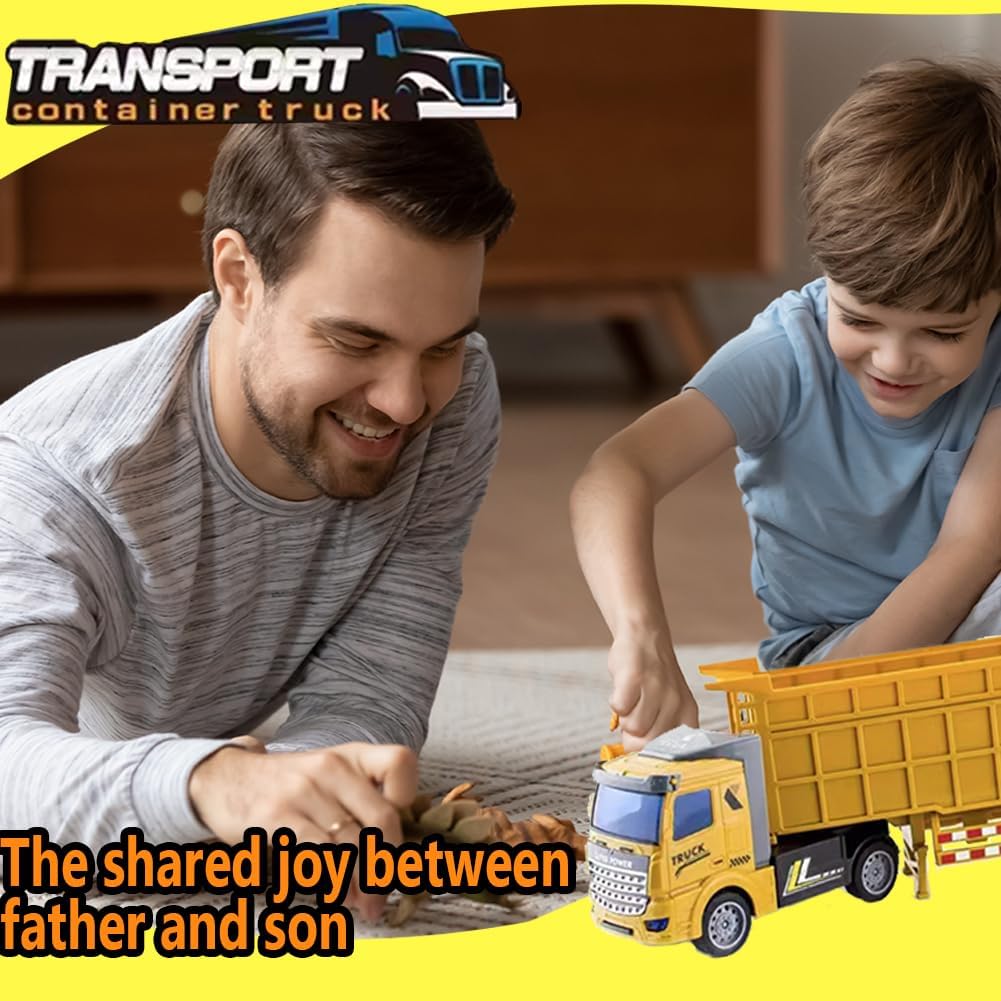 Camión volquete de Juguete, Camión Contenedor Transporter de Juguetes, Camiones de Juguete para Niños Grande Modelos de Coche Juguete Metal Vehículo de Construcción de Juguete Regalos para Niños Niñas