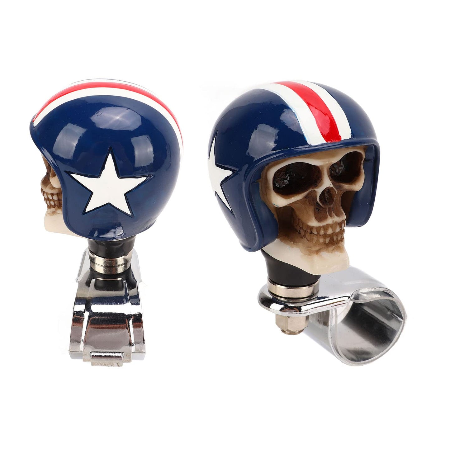 Rueda Giratoria para Volante de Calavera, Perilla Giratoria para Volante de 3 Cm, Rueda Giratoria con Forma de Calavera para Coches, Camiones, Tractores y Barcos (Rojo)