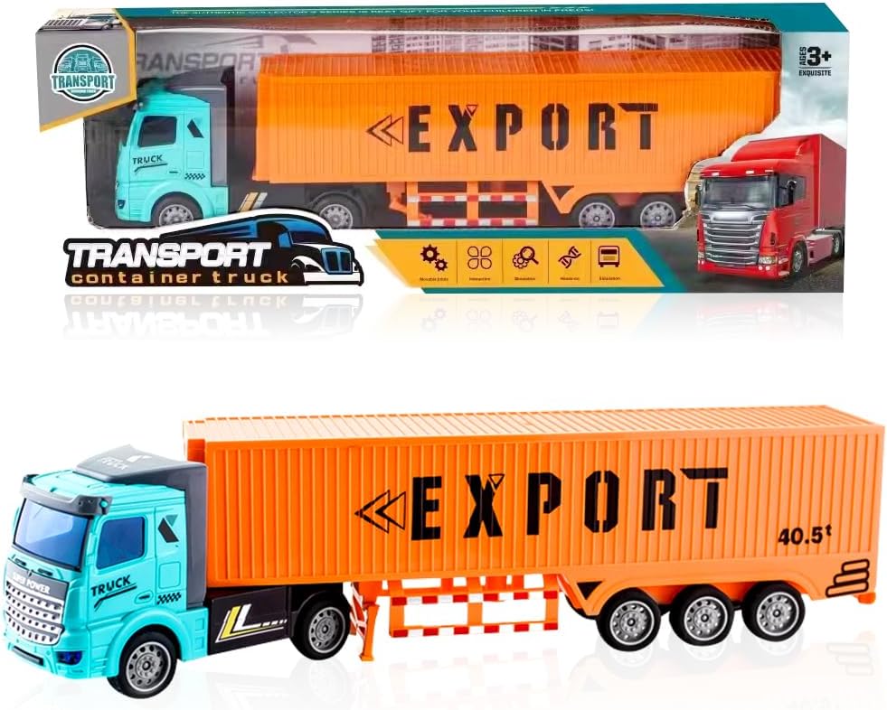 Camión volquete de Juguete, Camión Contenedor Transporter de Juguetes, Camiones de Juguete para Niños Grande Modelos de Coche Juguete Metal Vehículo de Construcción de Juguete Regalos para Niños Niñas