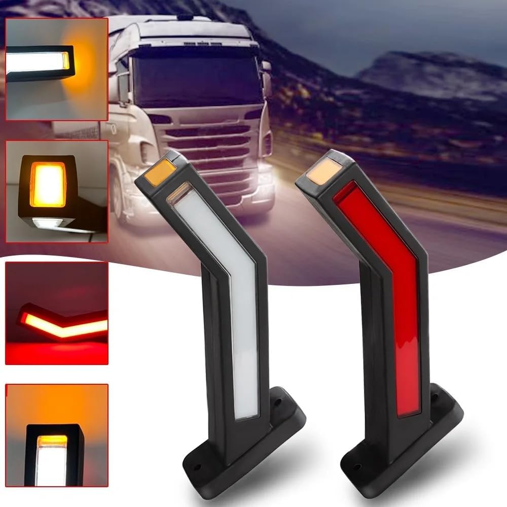 NEWFUN 12-24V LED Luces Indicadoras Laterales, Luces Laterales, Luces de Posición para Remolques de Camiones, Camiones de Remolque, Short Haul, Luces Indicadoras Laterales para GM Truck Benders