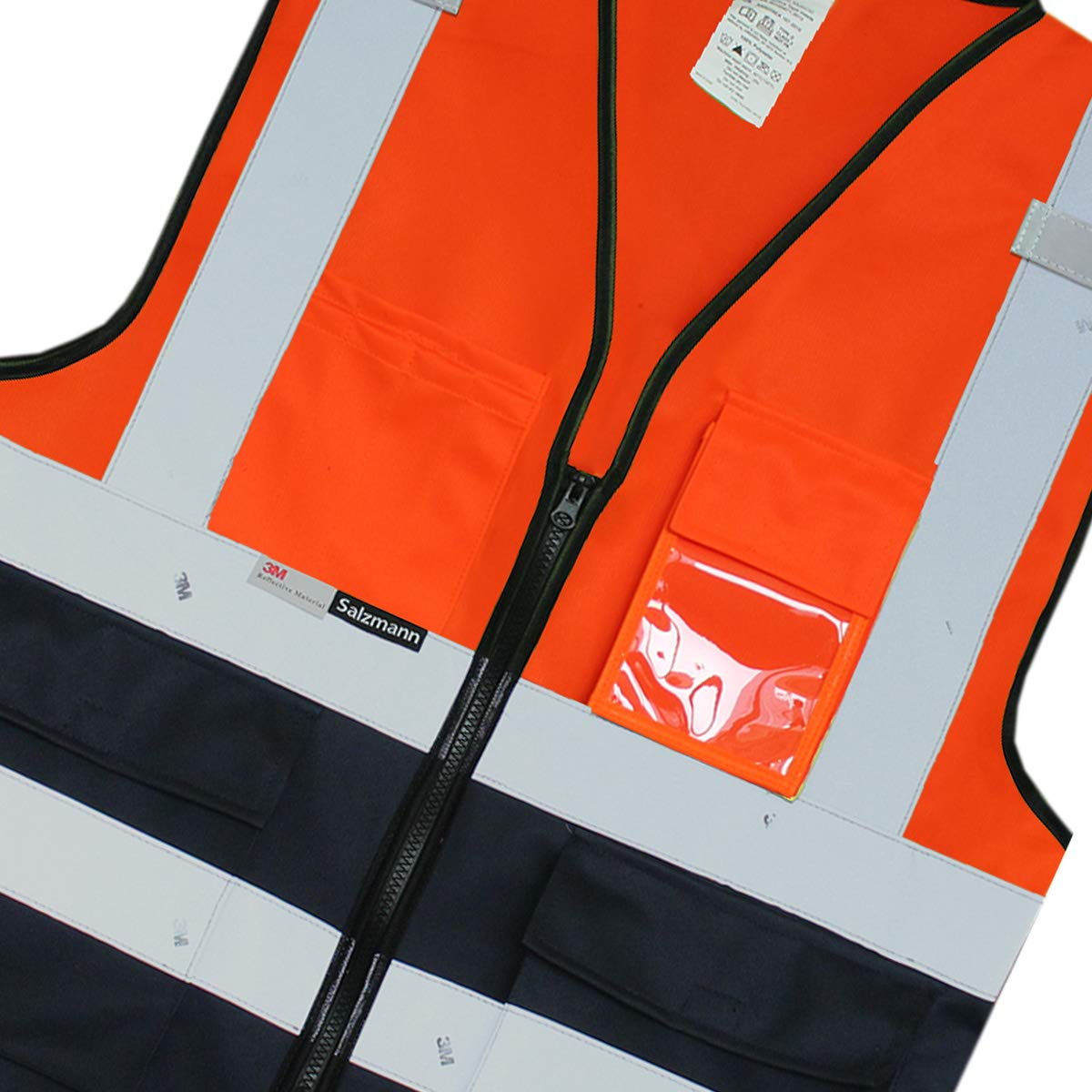Salzmann Chaleco de Seguridad - Chaleco de Trabajo Multibolsillos - Hecho con cinta reflectante 3M