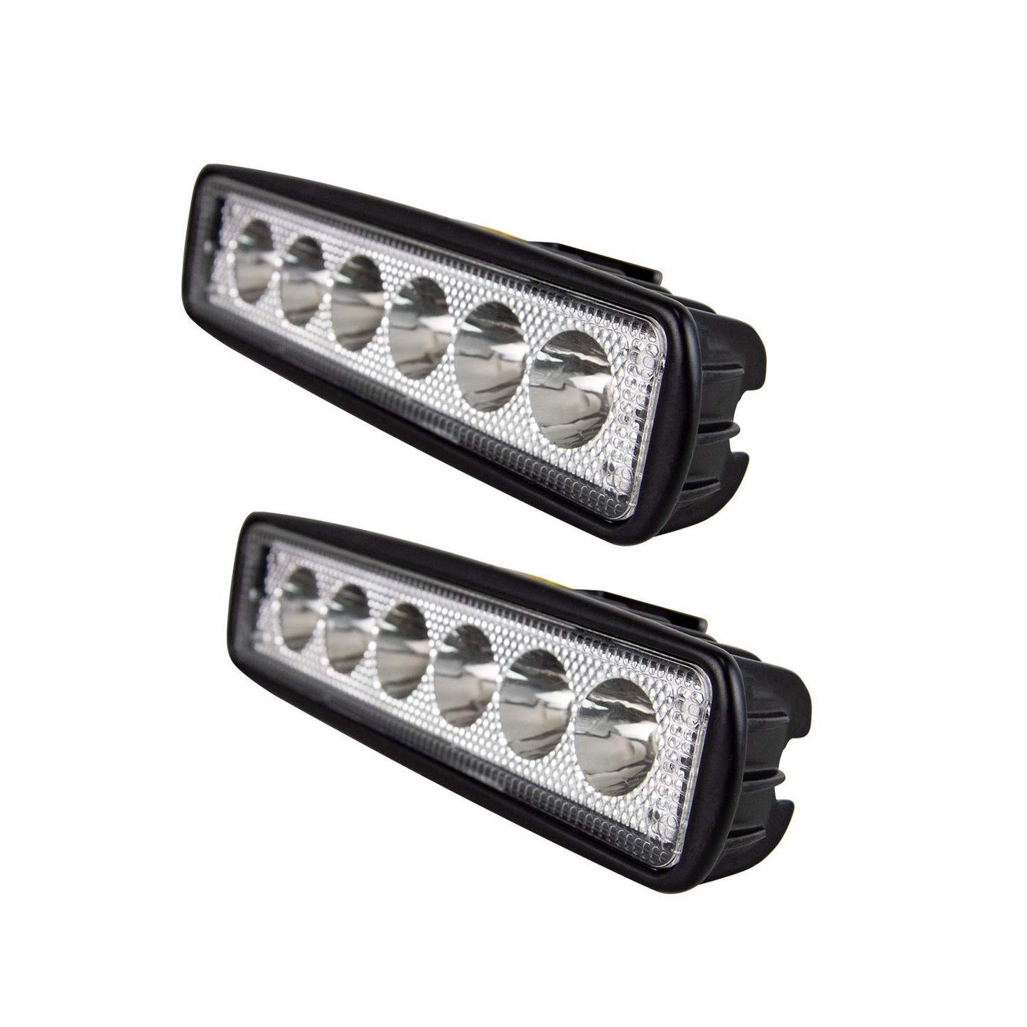 PICAA Mini Foco de trabajo 2PCS 6 pulgadas 18W LED Spot Tractores 12V-24V 6000K P68 - Impermeable Luz de Niebla Coche,SUV, UTV, ATV, Off-road,Camión,Moto,Barco