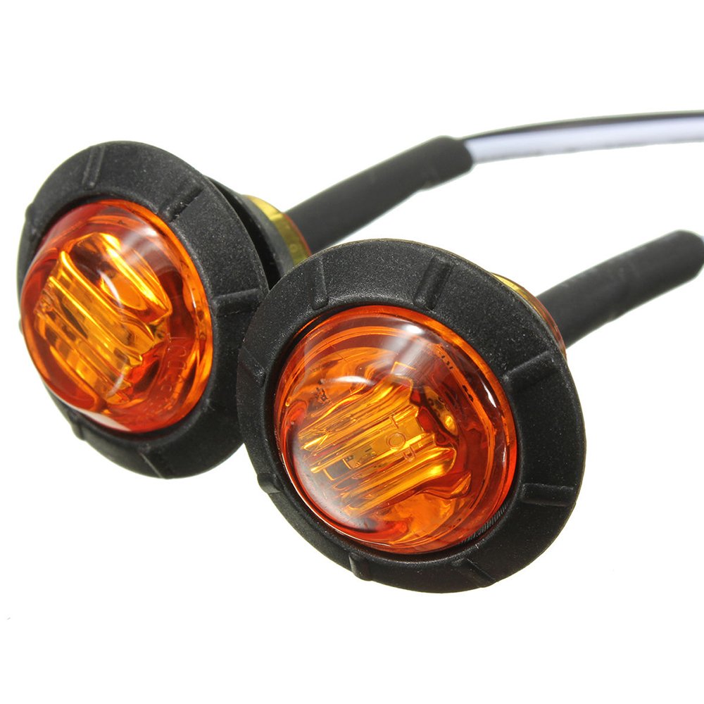 Ricoy - Luz LED redonda de 3/4 pulgadas para marcador delantero y trasero, impermeable, 12 V, para coche o camión (10 Blanco + 10 Amarillo +10 rojo)