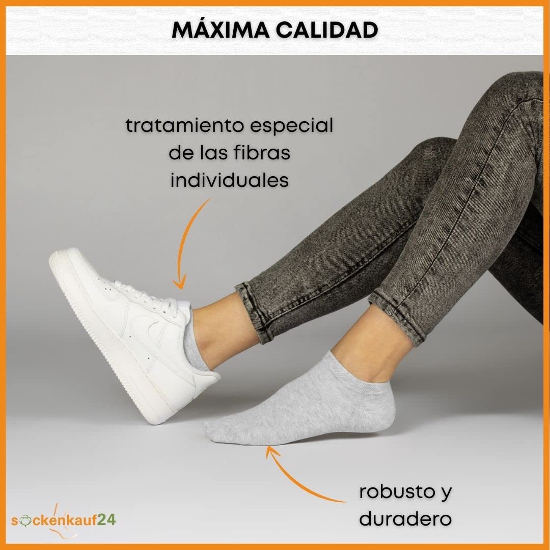 sockenkauf24 10 Pares Calcetines Tobilleros Hombre Mujer Calcetines Cortos Algodón Transpirables