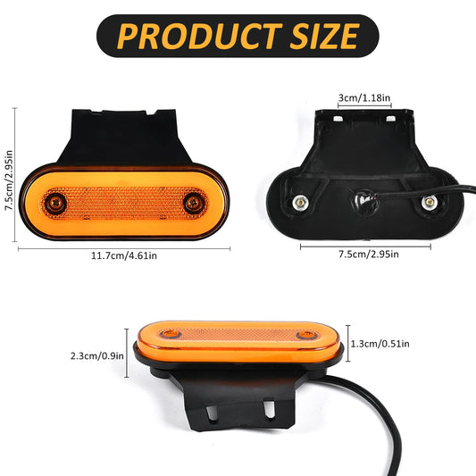 10 luces LED de posición laterales con soporte, luces de 12 a 24 V para camión, remolque, RV, camión, furgoneta, caravana, luces de posición delantera y trasera